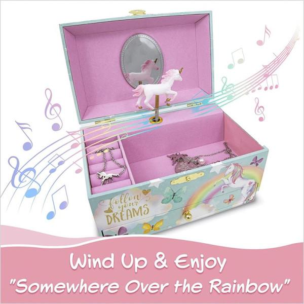 UNIQ Musik Smykkeskrin med ballerina til børn (Unicorn /